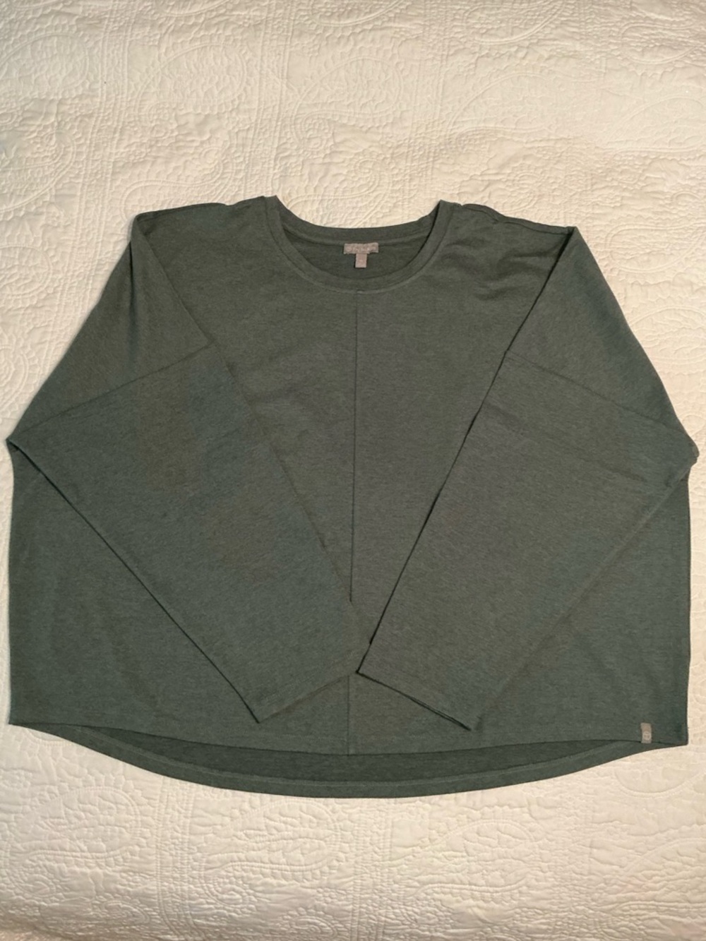 Talbots Heathered Green Crewneck Pullover Top, XL - NEW/NWOT